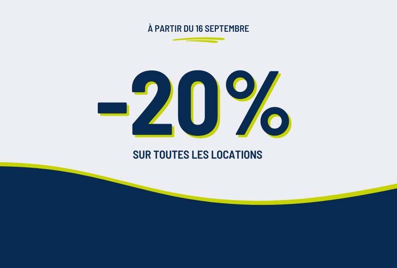 À partir du 16 septembre, -20% sur toutes nos locations de bateau !
